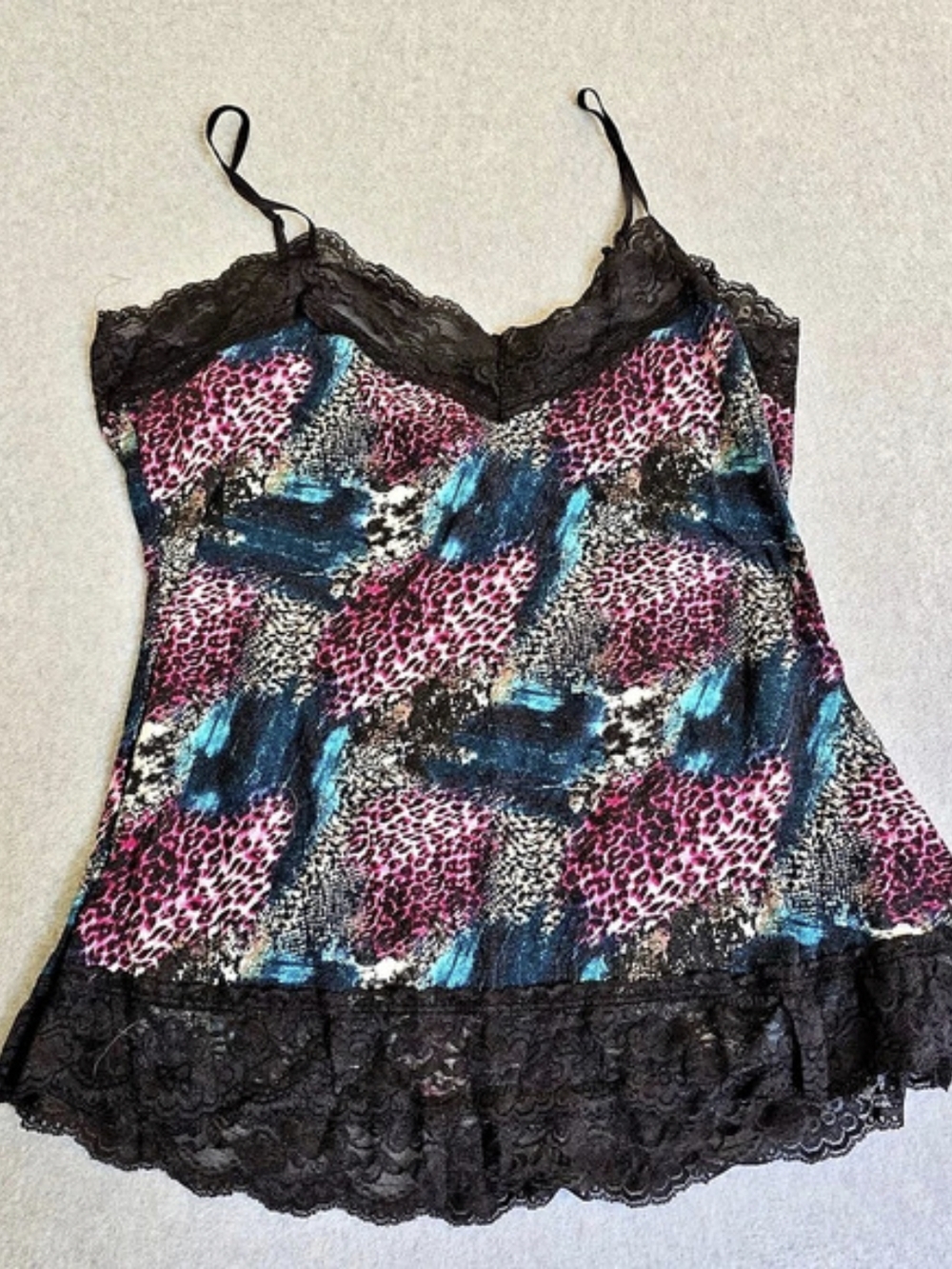Xhilaration XXL Y2K Animal Print Lace Cami Top